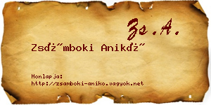 Zsámboki Anikó névjegykártya